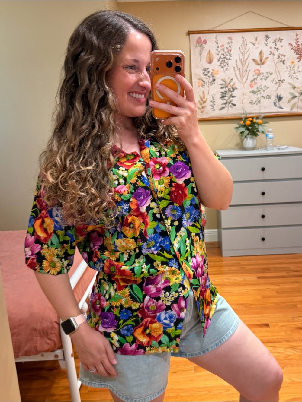 Vintage The Limited Silk Floral Button-Front Women’s Top - Black Multi Small